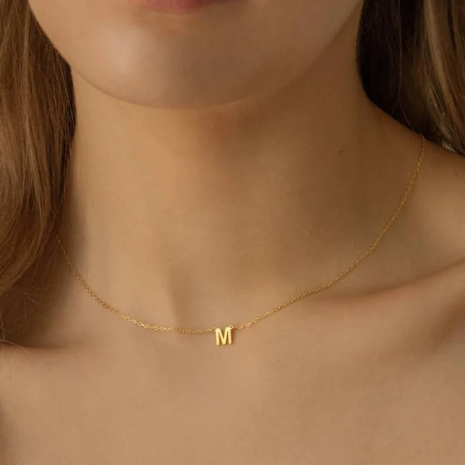 accessory Caitlyn Minimalist Custom Alice Dainty Initial Necklace Caitlyn Minimalist $35.25