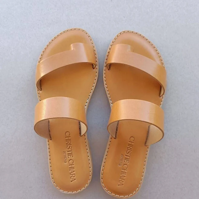 shoes Callista Flat Leather Sandals Christie Chiara Sandals $76.59