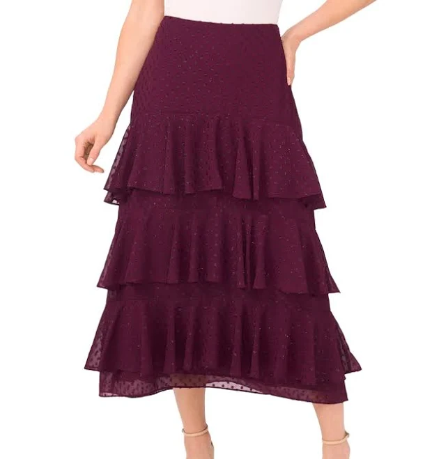skirt CeCe Women's Tiered Ruffle Flounce Midi Skirt Macy's $32.63