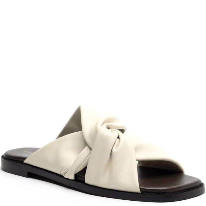 shoes Cecelia New York Women's Knotted Vamp Leather Slide Sandals Cecelia New York $139