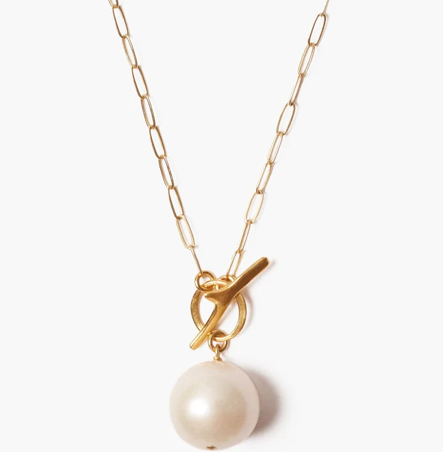 pearls Chan Luu 18K Gold Vermeil Freshwater Pearl Toggle Closure Pendant Necklace Chan Luu $115