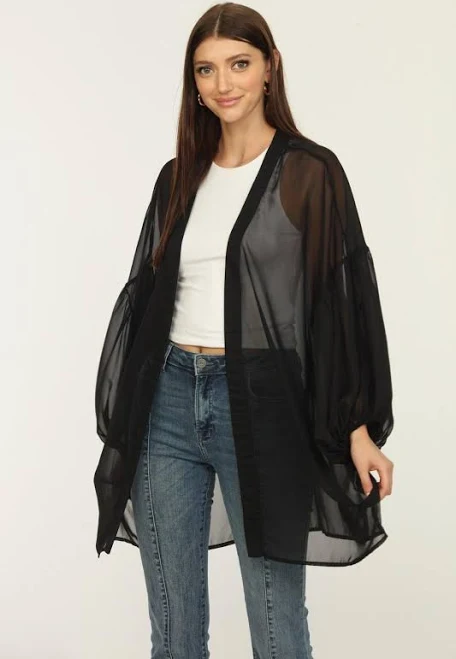 outerwear Chiffon Kimono Veronica M $68