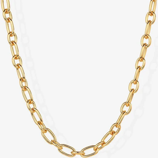 accessory Chunky Oval Link Chain Necklace in Yellow Gold PAVOI $26.95