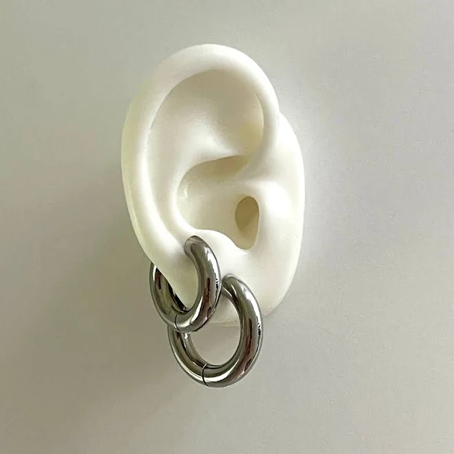 accessory Chunky Surgical Steel Hoop Earrings Etsy - Seller $23.91