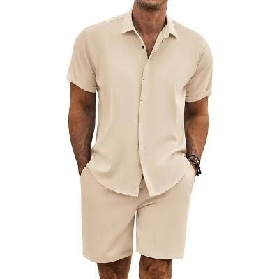 matching set COOFANDY Men's 2 Piece Linen Short Sleeve Shirt and Shorts Set Target $32.09
