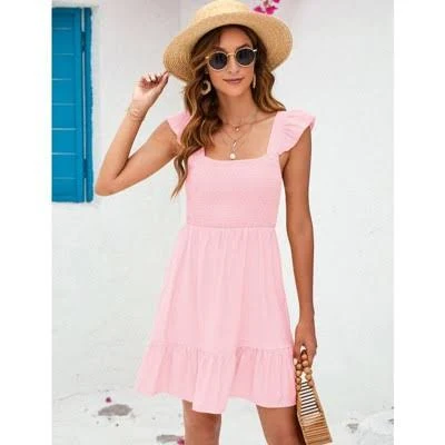 dress Coolmee Women's Boho Casual Smocked Square Neck Mini Dress Target $33.99