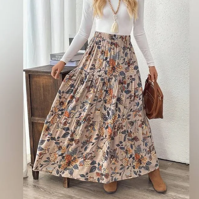 skirt Cottagecore Floral Tiered Maxi Skirt Poshmark $37