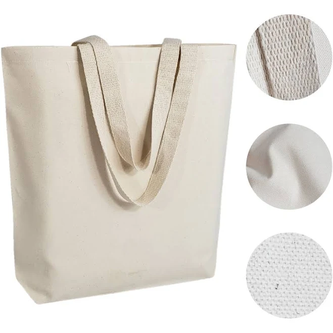 bag Cotton Canvas Tote Bags with Contrast Handles Bag and Canvas $2.63