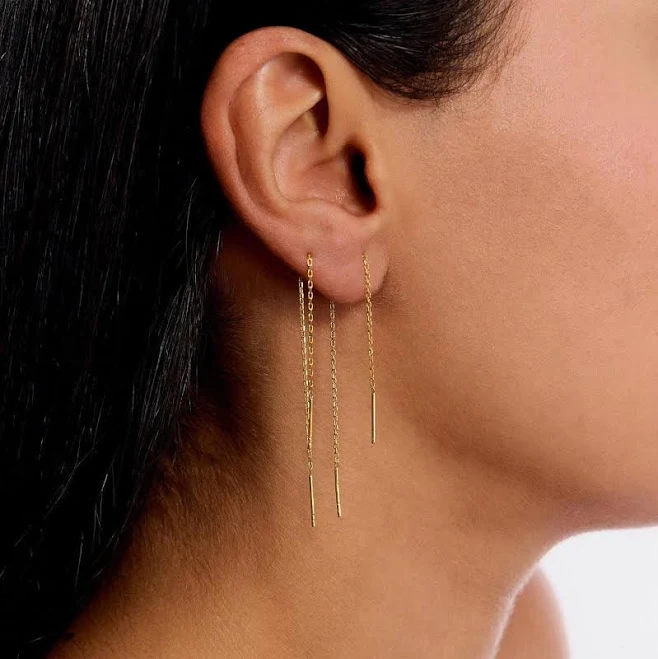 accessory Dainty Minimalist Chain Earrings Etsy - ElaMinimalist $30.8