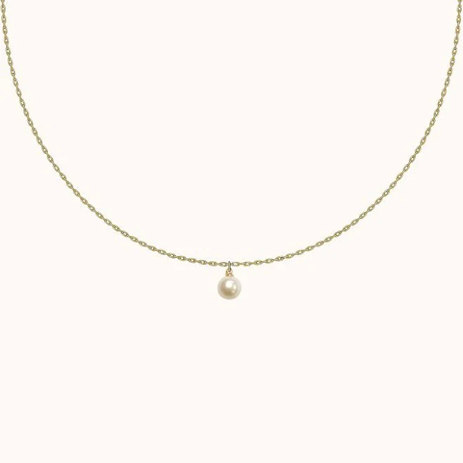 accessory Dainty Petite Natural Pearl Pendant Necklace Doviana $69