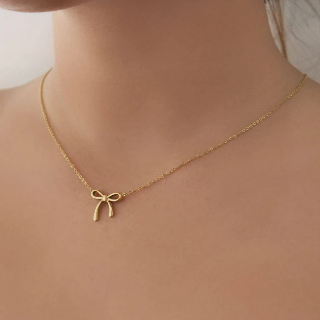 accessory Dainty Ribbon Pendent Necklace Etsy - Seller $31.12