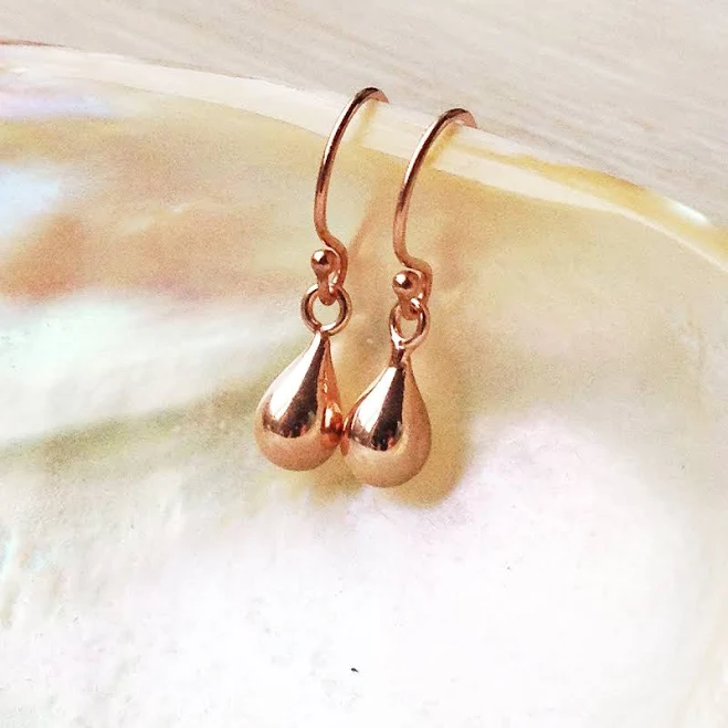 accessory Dainty Rose Gold Teardrop Earrings Etsy - Seller $47.63