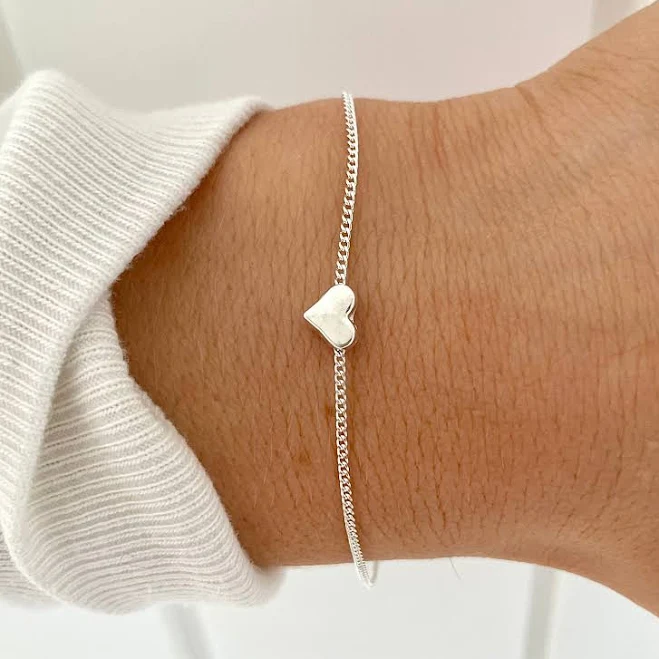 accessory Dainty Silver Heart Charm Bracelet Etsy - Seller $8.36