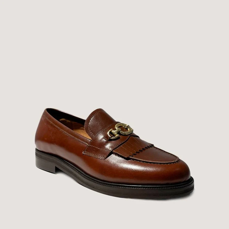 shoes Delphes Women's Jonak Leather Loafers with Gold Buckles jonak-paris.us $245