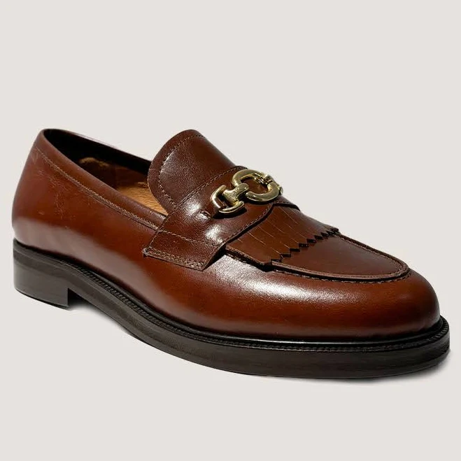 shoes Delphes Women's Jonak Leather Loafers with Gold Buckles jonak-paris.us $245