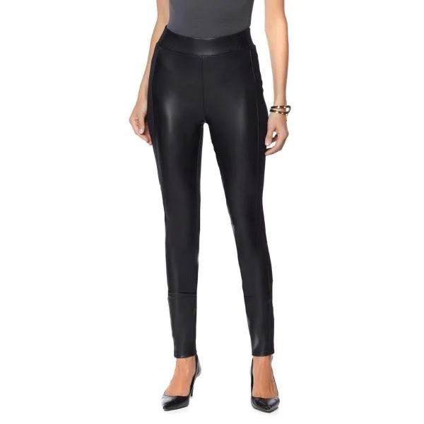 leggings DG2 Diane Gilman Black Ponte Knit & Faux Leather Front Legging 3X Tall 3XT eBay - abnerpeacock $24.95