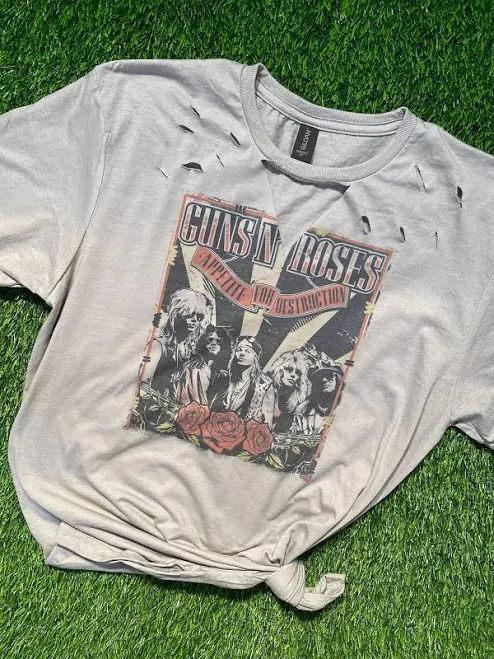 top Distressed Rock Concert Tee Etsy - WMittenDesigns $35