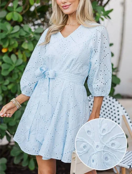 dress Edge of Chic Eyelet Dress The Mint Julep Boutique $98