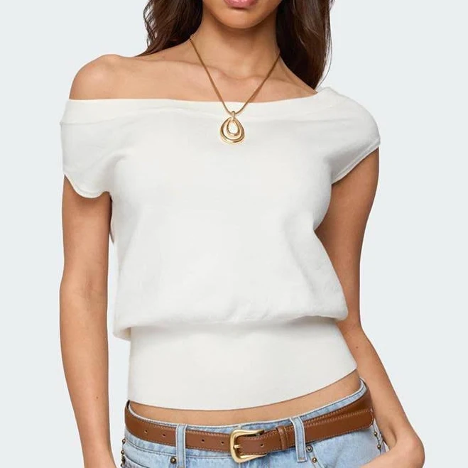 top Edikted Women's Michaela Off-Shoulder Knit Top Tillys $30.72