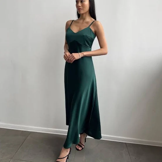 dress Elegant Satin Maxi Dress with Thin Straps Etsy - Seller $108.5