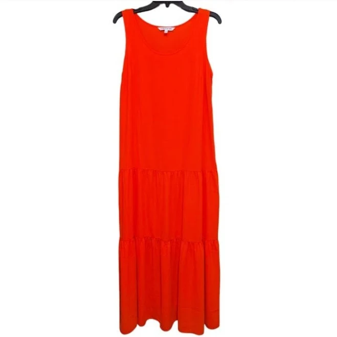 cocktail dress Elizabeth And Jane's Orange 3 Tiered Sleeveless Maxi Dress Women's eBay - inspirestyle $28