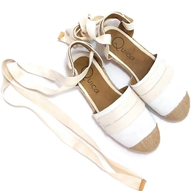 shoes Espadrilles Espadrilles Flat Sandals Shoes Gabardine Jute Quica Malvina Quica $71.9