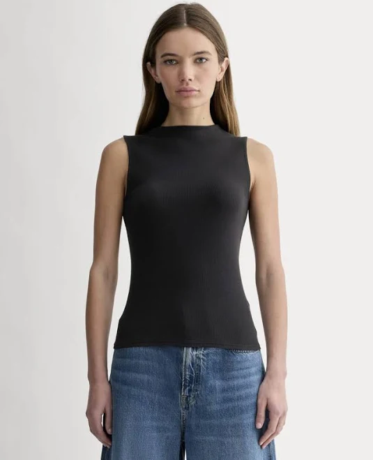 top Everlane Luxe Rib Funnel-Neck Cotton Tank Top Everlane $48
