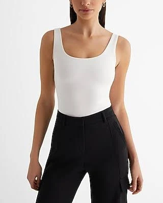 top Express Women's High Compression Ribbed Bodycon Scoop Neck Bodysuit Express $12.97