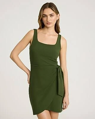 dress Express Women's Scoop Neck Sleeveless Tie Wrap Mini Dress Express $46.8
