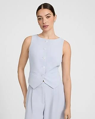 blazer Express Women's Signature Crepe Boat Neck Cutaway Blazer Vest Express $39