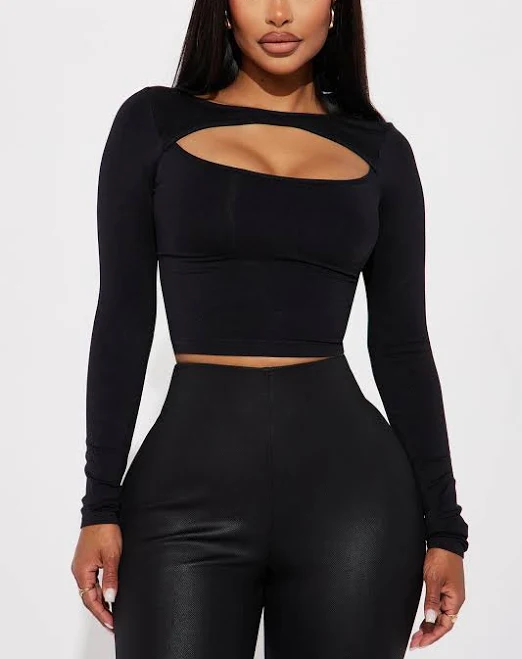crop top Fashion Nova Baby Tee with Cut Outs Fashion Nova $15.99