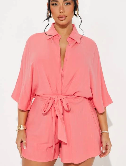 romper Fashion Nova Charlotte Linen Romper Fashion Nova $23.99