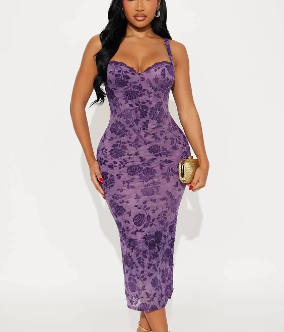cocktail dress Fashion Nova Mallory Sleeveless Mesh Sweetheart Midi Dress Fashion Nova $35.99