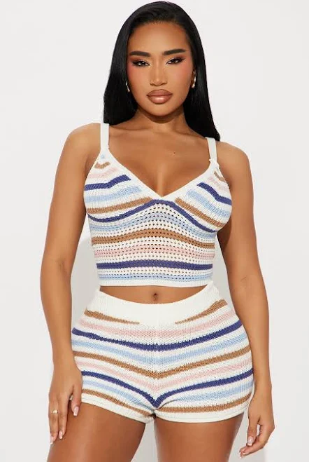 matching set Fashion Nova Sleeveless Crochet Tank Top Short Set Fashion Nova $29.99
