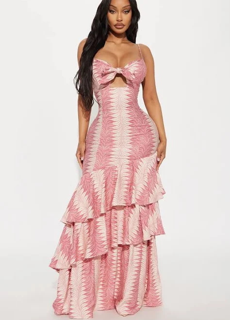 dress Fashion Nova Susanne Mermaid Maxi Dress with Ruffle Tie Front Fashion Nova $37.99