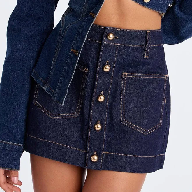 skirt Fashion Nova Taylor Button Up Denim Mini Skirt Fashion Nova $11.98