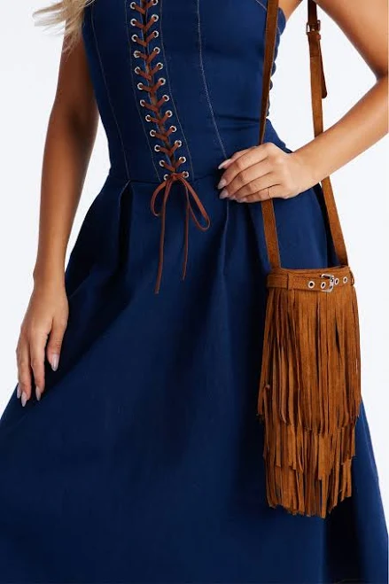 bag Fashion Nova Women's Feeling Good Fringe Faux Suede Crossbody Handbag Fashion Nova $17.99