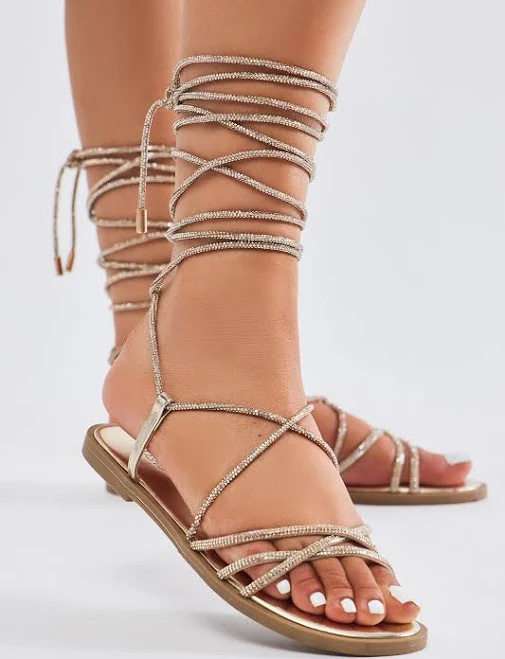 shoes Fashion Nova Women's Sweetest Days Wrap Up Flat Sandals Fashion Nova $18.15