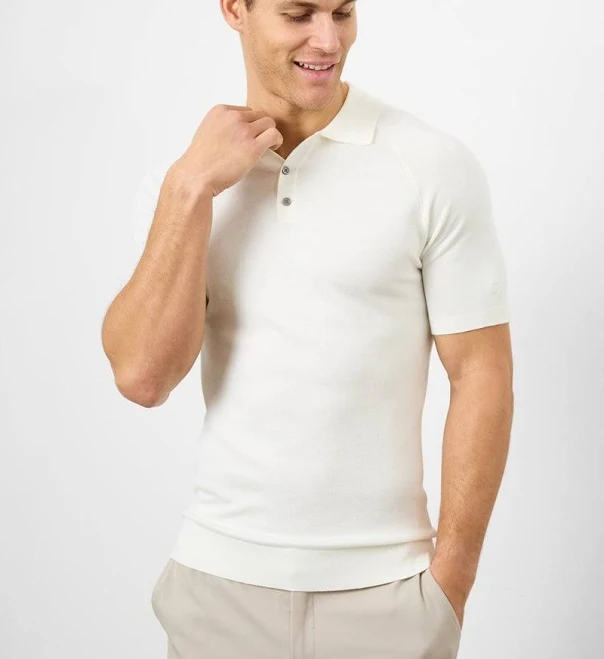 top Fine Gauge Knitted Polo Shirt Tailored Athlete $55