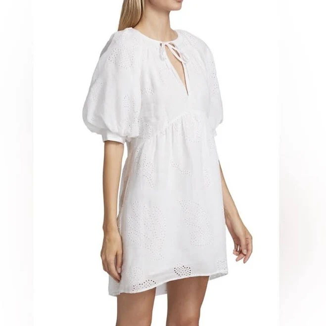 dress Frame Women's Eyelet Puff Sleeve Dress eBay - midtierluxcloset $50