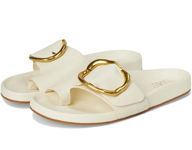 shoes Franco Sarto Brianka Leather Slide Sandals Zappos.com $76.99