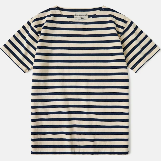 top French Sailor Boat Neck Breton Stripe T-Shirt Olderbest $24.99
