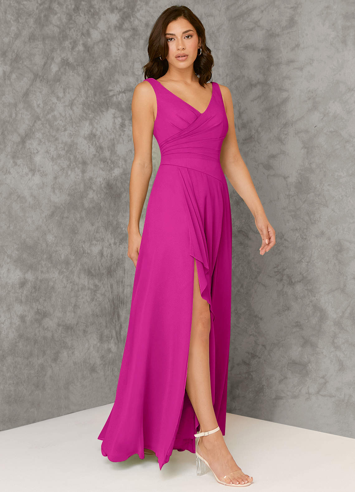 dress Fuchsia A-Line Pleated Chiffon Dress Azazie.com $29