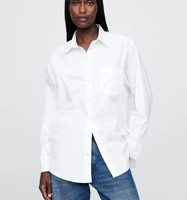 top Gap Women's Organic Cotton Poplin Shirt Gap $69.95