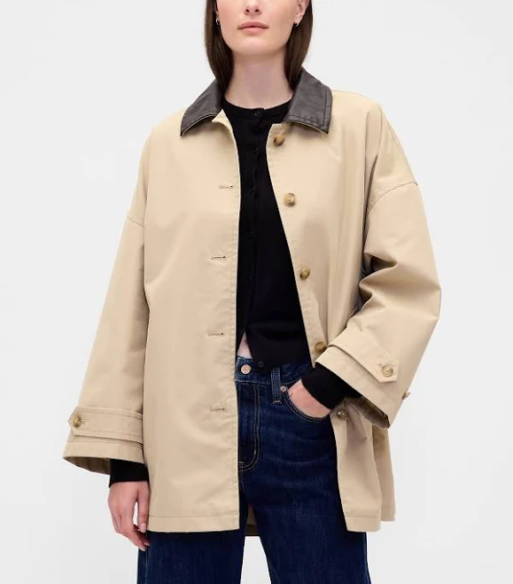 outerwear Gap Women's Oversized Twill Trench Coat Gap $94