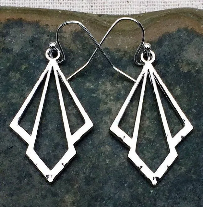 accessory Geometric Dangle Silver Earrings Etsy - TigerFlowerJewelry $23.99