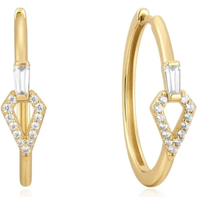 accessory Geometric Hoop Earrings with Cubic Zirconia Bluestone Jewelry $115