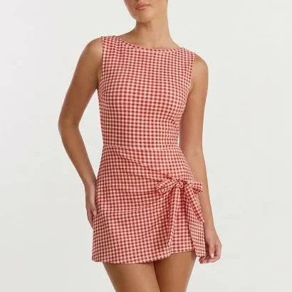 dress Gingham Charm Wrap Mini Dress Lithologie Co. $74
