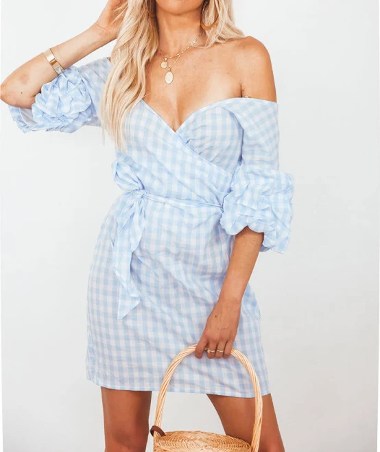 dress Gingham Wrap Tie Mini Dress Haute & Rebellious $38