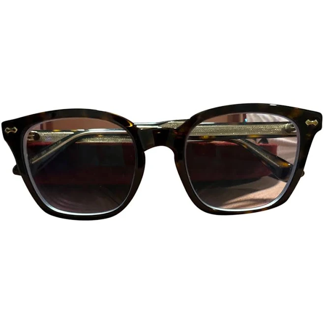 accessory GUCCI Tortoiseshell Acetate Round Sunglasses with Gold Accents Vestiaire Collective $252